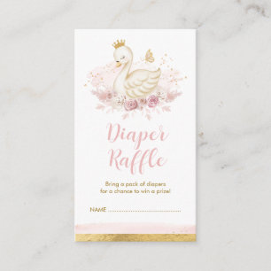 Carte D'accompagnement Doux Blush rose Floral Swan Princess Déchets Raffl