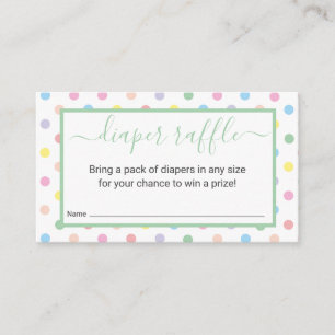 Carte D'accompagnement Doux Pastel Baby shower Pois Déchets Raffle