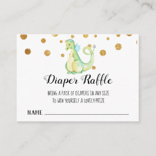 Carte D'accompagnement *~* Dragon vert mou - Raffin de couche Baby shower