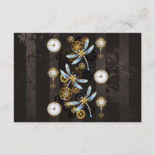 Carte D'accompagnement Dragonflies de Steampunk sur arrière - plan rayé b