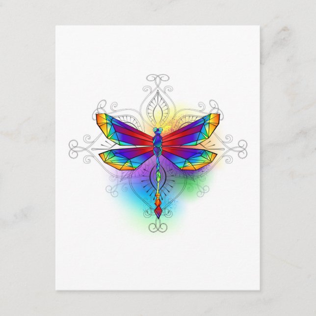Carte D'accompagnement Dragonfly en arc-en-ciel (Devant)
