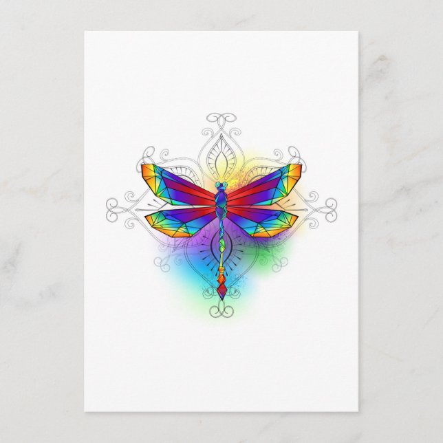 Carte D'accompagnement Dragonfly en arc-en-ciel (Devant)