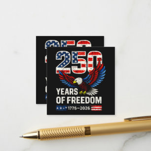 Carte D'accompagnement drapeau américain 250e anniversaire américain