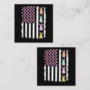 Carte D'accompagnement Drapeau américain avec lapin pour le jour de Pâque