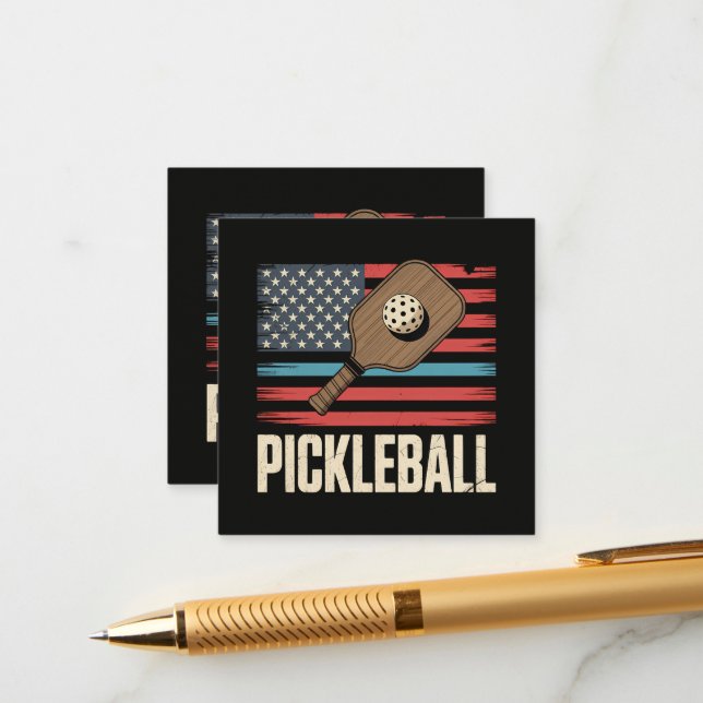 Carte D'accompagnement Drapeau américain Pickleball (Devant/Arrière en situation)