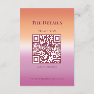 Carte D'accompagnement Drapeau de fierté de mariage lesbien avec code QR 