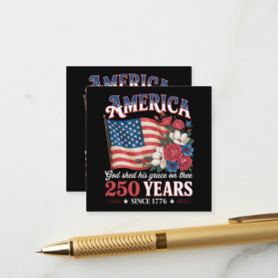 Carte D'accompagnement Drapeau Floral America 250 Ans