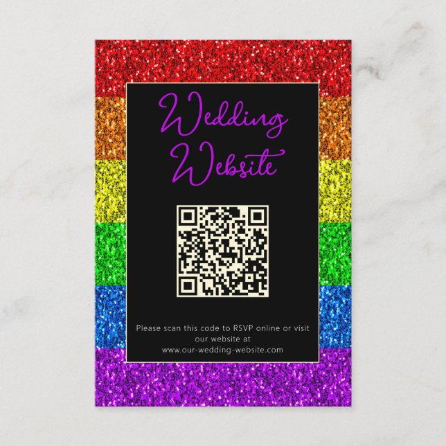 Carte D'accompagnement Drapeau LGBT arc-en-ciel scintille gay lesbienne m (Devant)