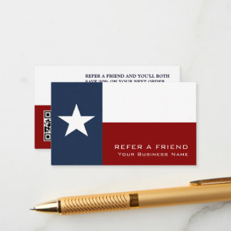 Carte D'accompagnement Drapeau texan, Texas Business Reference Card