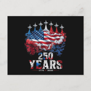 Carte D'accompagnement Drapeau USA 250 ans du 4 juillet anniversaire 1776