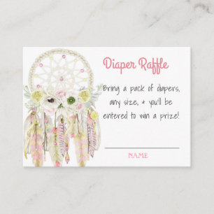 Carte D'accompagnement Dream Catcher Baby shower rose Déchets Raffle