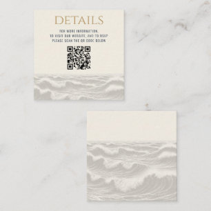 Carte D'accompagnement Dreamy Blue Palm Trees Mariage QR Code
