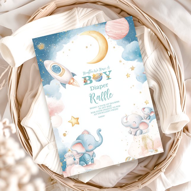 Carte D'accompagnement Dreamy Houston Nous Avons Un Petit Diapper Raffle (Créateur téléchargé)