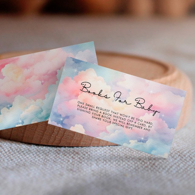 Carte D'accompagnement Dreamy Pastel Livres Pour Baby shower (Créateur téléchargé)