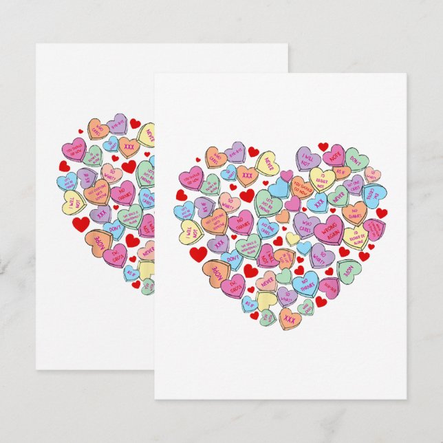 Carte D'accompagnement Drôle Anti Saint Valentin (Devant / Derrière)