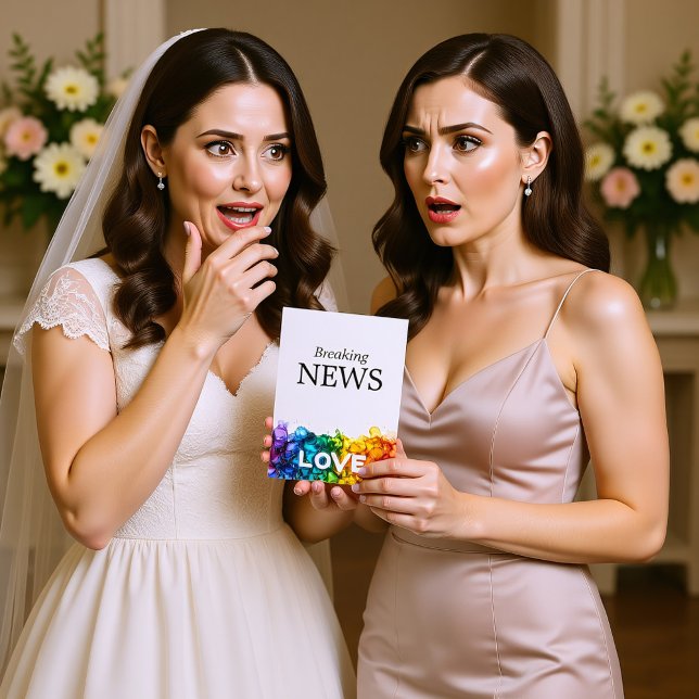 Carte D'accompagnement 🌈 drôle CHANGEMENT DE DATE Peint Avec Amour (🌈 funny Wedding DATE change LGBTQ Painted With Love Enclosure Card)