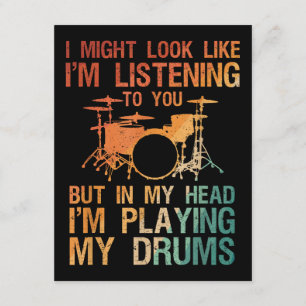 Carte D'accompagnement Drôle Drummer Art Pour Hommes Femmes Drum Player P