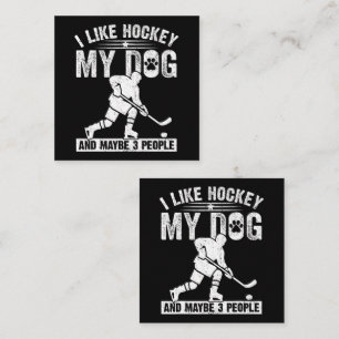 Carte D'accompagnement Drôle J'aime le hockey Mon chien et peut-être 3 pe