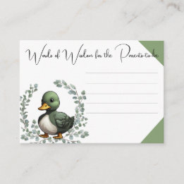 Carte D'accompagnement Duck Duck Oh Baby canard thème baby shower