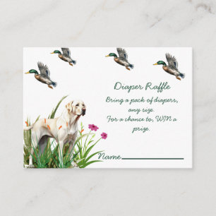 Carte D'accompagnement Duck et Labrador Baby shower Déchets Raffin