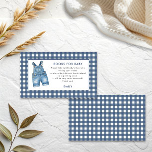 Carte D'accompagnement Dungarees en jean bleu Gingham garçons Livres pour