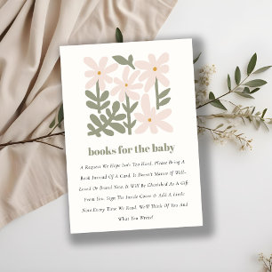 Carte D'accompagnement Dusky Blush Rétro Minimal Livres Floraux Pour Bébé