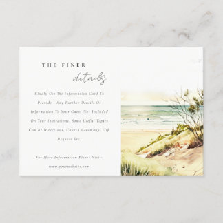 Carte D'accompagnement Dusky Coastal Beach Sun Seascape Détails du Mariag