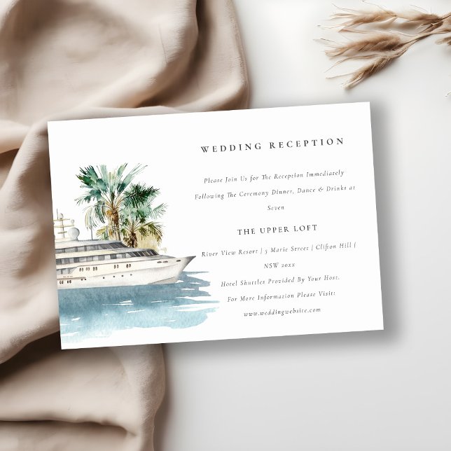 Carte D'accompagnement Dusky Cruise Ship Palm Seascape Réception de maria (Créateur téléchargé)
