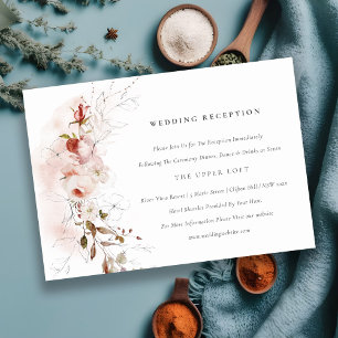 Carte D'accompagnement Dusky Fall Marsala Blush Floral Mariage Réception