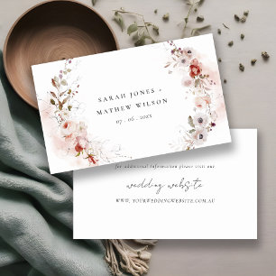 Carte D'accompagnement Dusky Fall Marsala Blush Floral Mariage Website