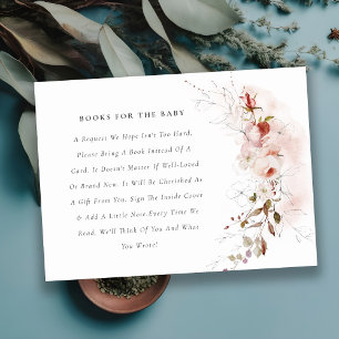 Carte D'accompagnement Dusky Fall Marsala Floral Livres Pour Baby shower