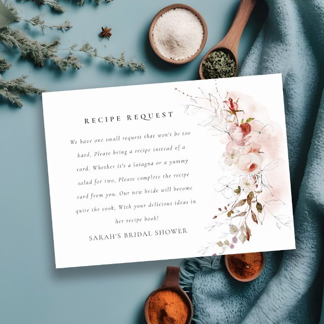 Carte D'accompagnement Dusky Fall Marsala Floral Mariage Demande de recet (Créateur téléchargé)