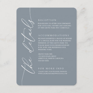 Carte D'accompagnement Dusty bleu moderne minimaliste Mariage 2