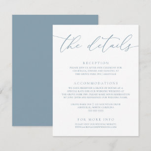 Carte D'accompagnement Dusty Bleu Simple Mariage élégant