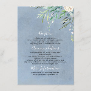 Carte D'accompagnement Dusty Blue and Greenery Information du Mariage Inv