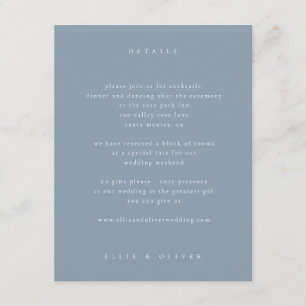 Carte D'accompagnement Dusty Blue Boho Photo Mariage Moderne