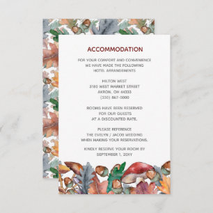 Carte D'accompagnement Dusty Blue Bourgogne Fall Champroom Mariage