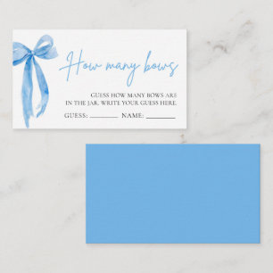 Carte D'accompagnement Dusty Blue Bow Devine Combien De Bows Jeu