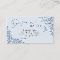 Dusty Blue Chinoiserie Baby shower Diaper Raffle