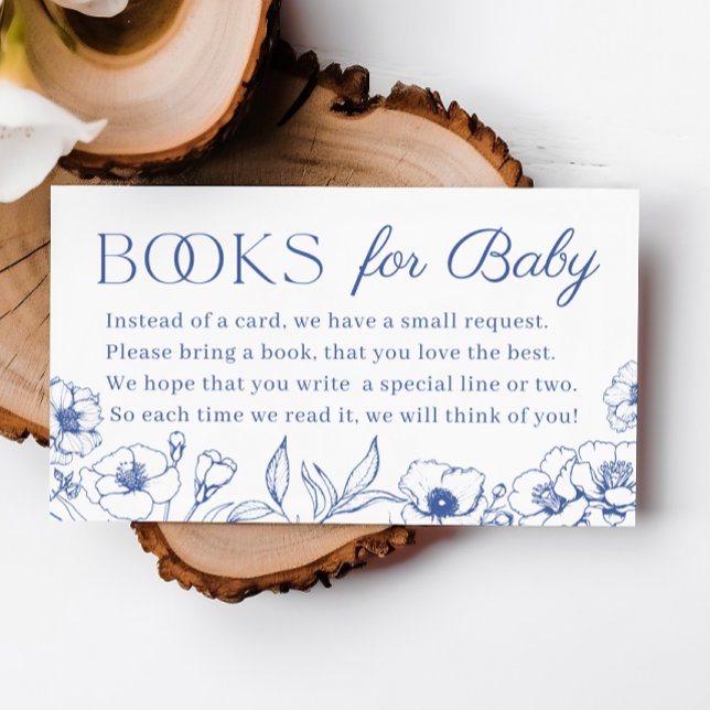Carte D'accompagnement Dusty Blue Chinoiserie Livres pour bébé (Dusty Blue Chinoiserie Books for Baby Enclosure Card)