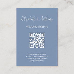 Carte D'accompagnement Dusty Blue Élégant Script   Réponse de Mariage ave