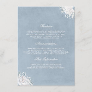 Carte D'accompagnement Dusty Blue et Baby's Breath Information Mariage