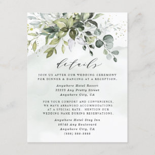 Carte D'accompagnement Dusty Blue Eucalyptus Greenery Mariage succulent