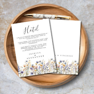 Carte D'accompagnement Dusty Blue Fleurs sauvages Élégant hôtel de mariag