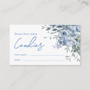 Carte D'accompagnement Dusty Blue Floral Devine Combien De Candies