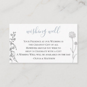 Carte D'accompagnement Dusty Blue Meadow Mariage Wishing well