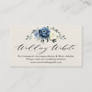 Carte D'accompagnement Dusty Blue Navy Champagne Ivory Mariage Website En