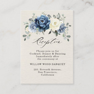 Carte D'accompagnement Dusty Blue Navy Champagne Ivory Wedding Réception
