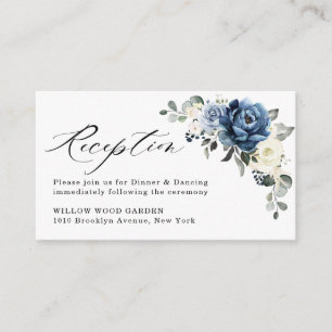 Carte D'accompagnement Dusty Blue Navy Champagne Ivory Wedding Réception