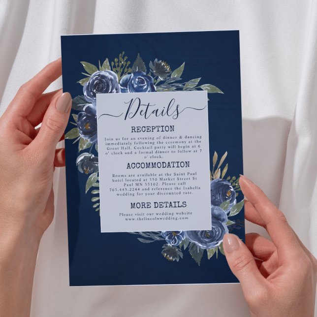 Carte D'accompagnement Dusty Blue Navy Champagne Mariage d'ivoire (Dusty Blue Navy Champagne Ivory Wedding Supplies)